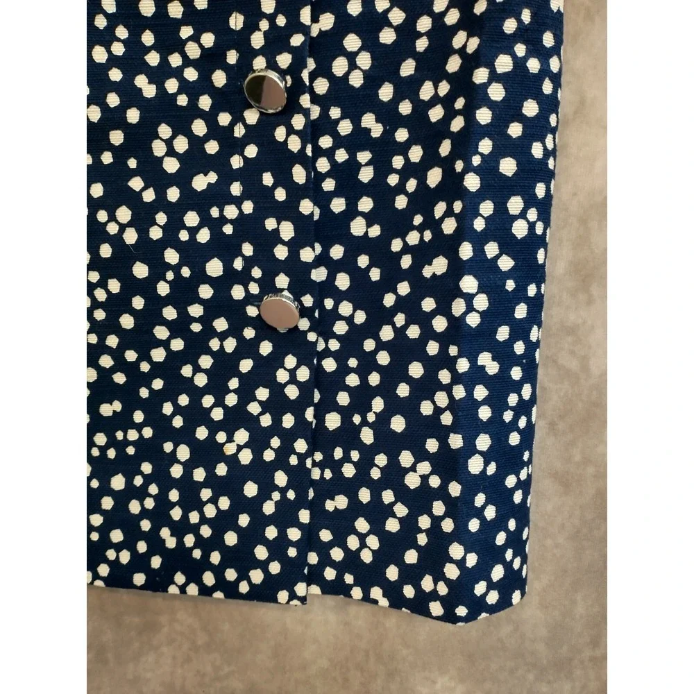 Talbots Pencil Skirt Womens 6P Knee Length Lined Blue Polka Dot Back Zip - Picture 2 of 7